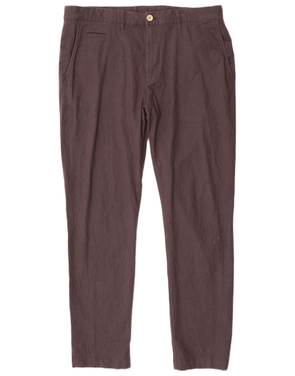 Pantaloni chino slim da uomo Zara EU 46 XL W36 L30 cotone pied de poule grigio