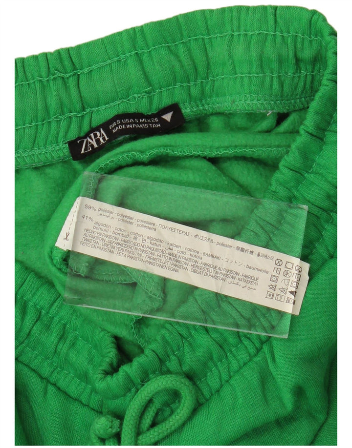 Pantaloni da tuta da donna Zara Joggers UK 10 Small Verde Poliestere