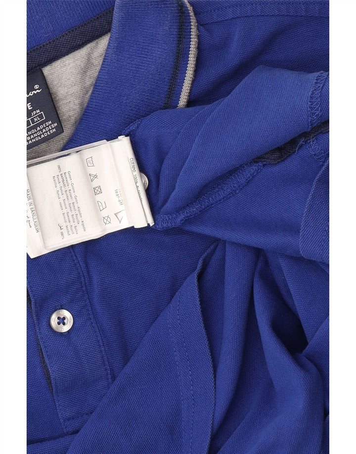 CHAMPION Mens Polo Shirt Large Blue Cotton Vintage Champion and Second-Hand Champion from Messina Hembry 