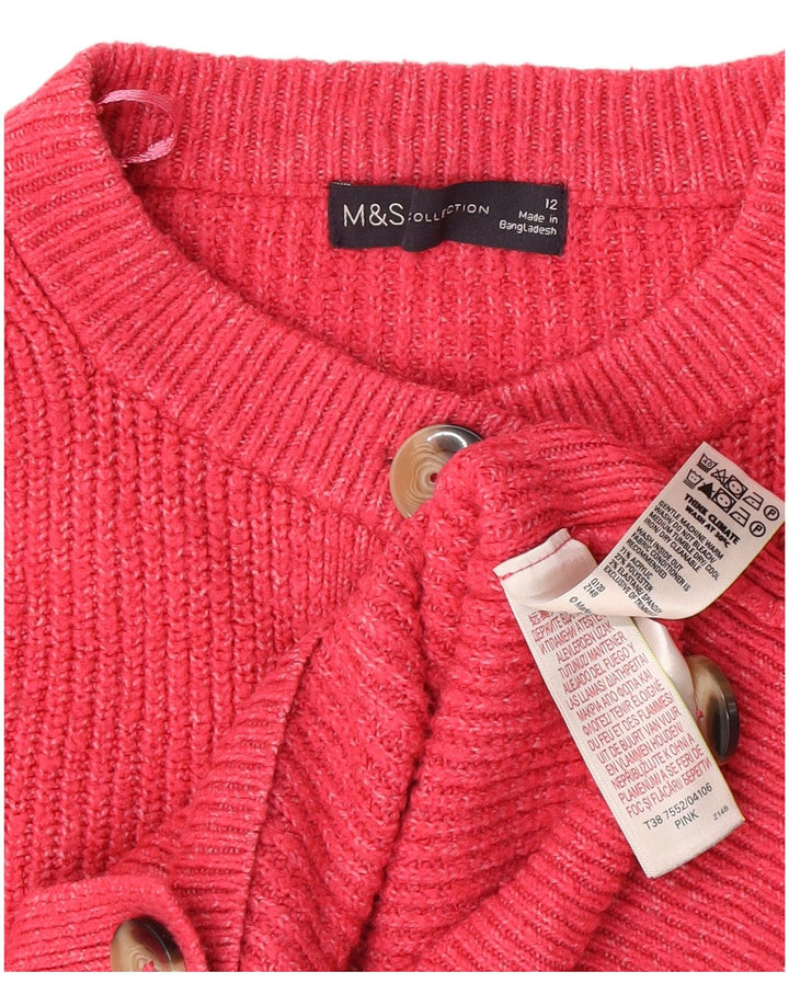 Maglione cardigan corto da donna Marks & Spencer UK 12 Acrilico rosa medio