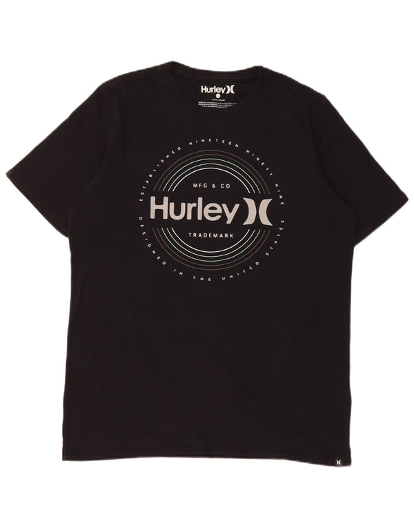 T-shirt grafica da donna Hurley Top UK 14 grande cotone nero