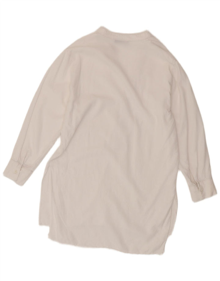 Abito a trapezio oversize a maniche lunghe da donna Zara UK 10 piccolo bianco