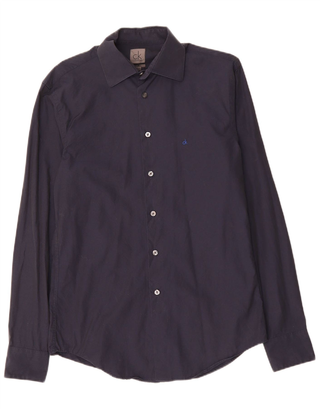 CALVIN KLEIN Camicia slim fit da uomo piccola in cotone blu navy