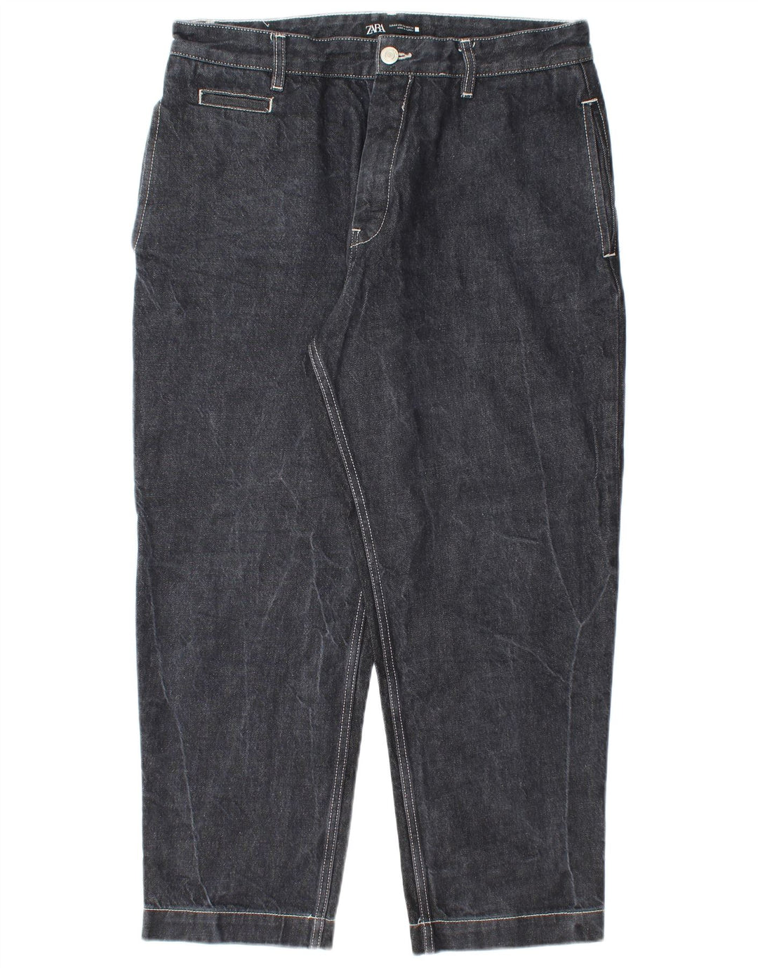 Jeans affusolati da uomo Zara EU 44 Large W34 L27 Cotone nero