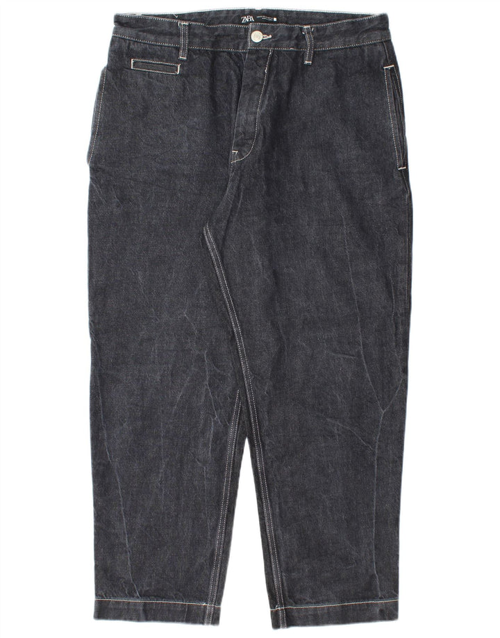 Jeans affusolati da uomo Zara EU 44 Large W34 L27 Cotone nero