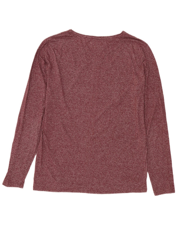TOMMY HILFIGER Top da uomo a maniche lunghe medio bordeaux screziato