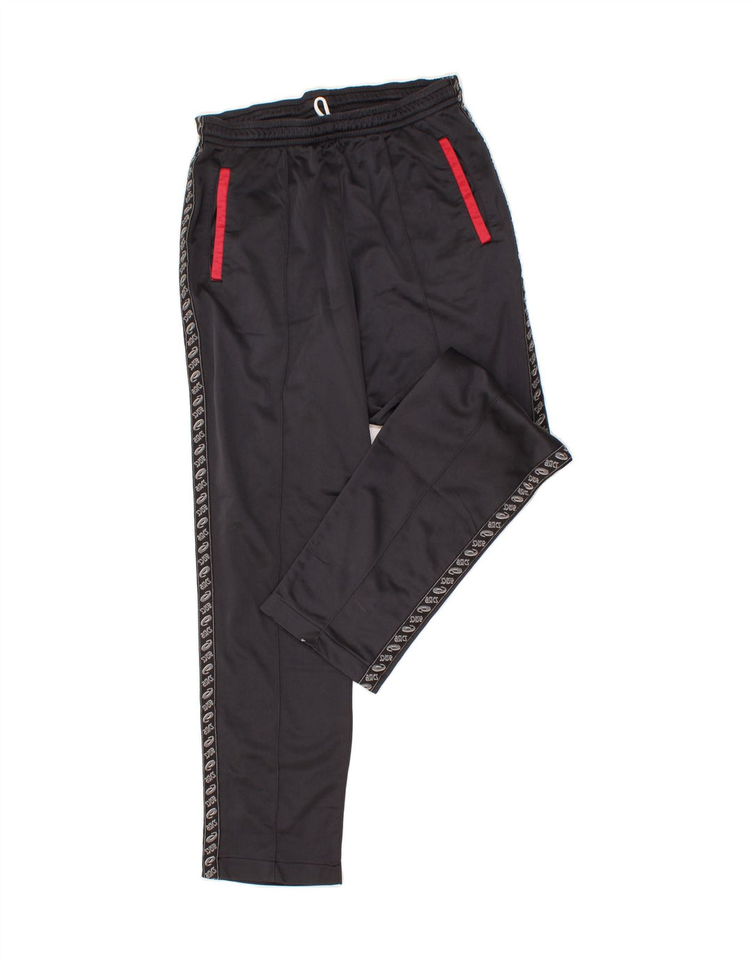 ASICS Womens Graphic Tracksuit Trousers UK 14 Medium Grey Vintage Asics and Second-Hand Asics from Messina Hembry 