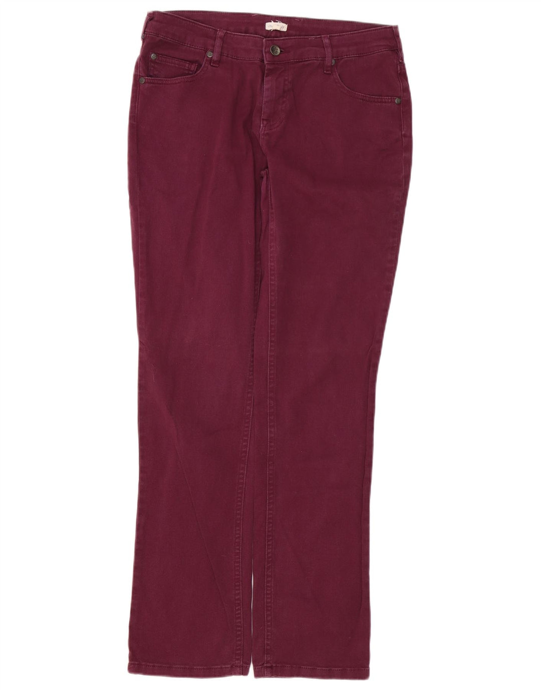 WHITE STUFF Jeans dritti da donna UK 12 Medio W30 L30 Cotone bordeaux