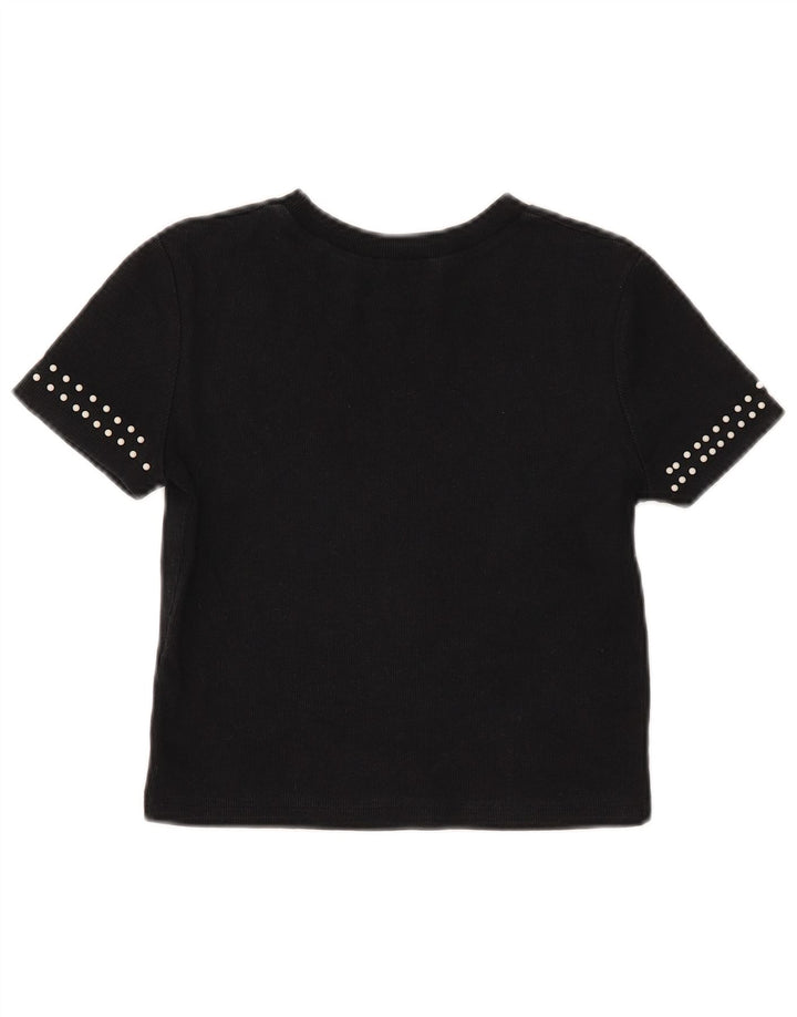 T-shirt corta da donna Zara UK 10 piccola nera