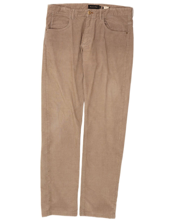 MASSIMO DUTTI Pantaloni dritti da uomo in velluto a coste EU 40 Medio W33 L31 Beige