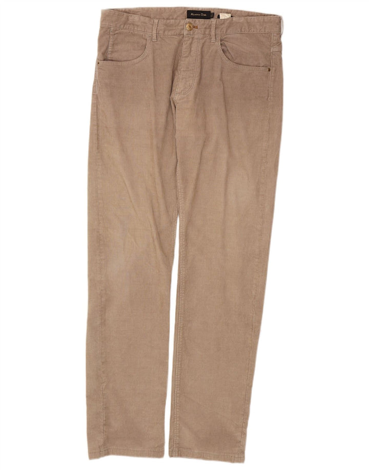 MASSIMO DUTTI Pantaloni dritti da uomo in velluto a coste EU 40 Medio W33 L31 Beige