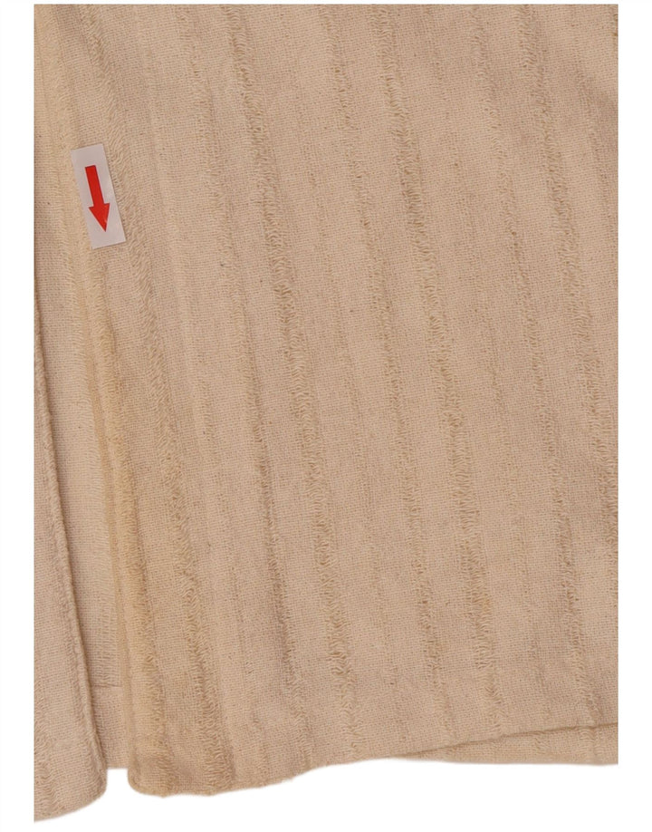 Gilet da donna Mills UK 16 grande cotone a righe bianco sporco