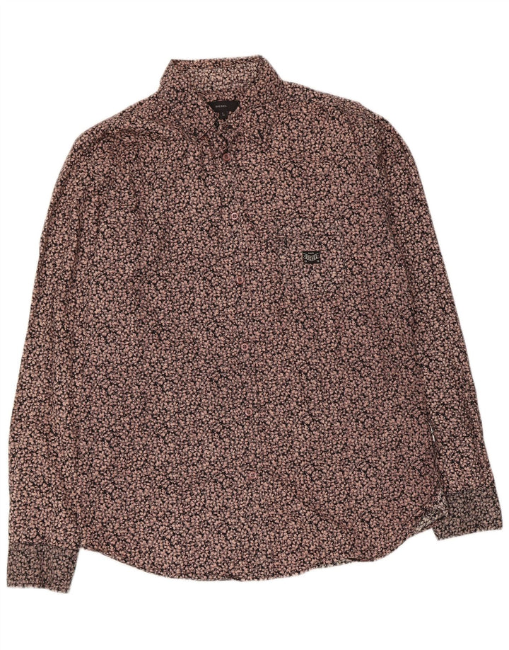Camicia Diesel Uomo Large in cotone floreale multicolore
