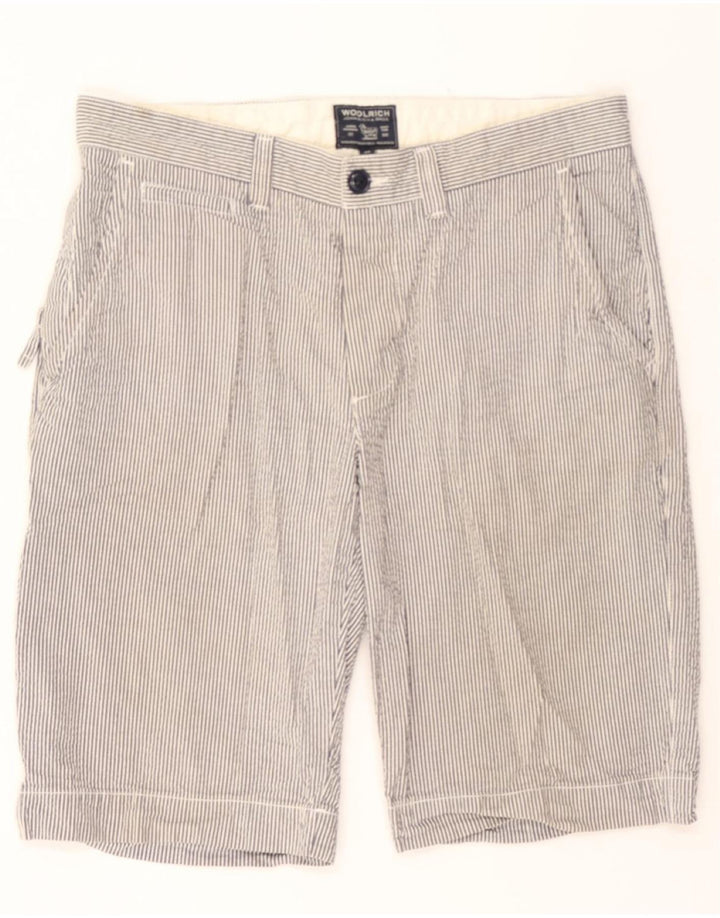 WOOLRICH Mens Casual Shorts W32 Medium Grey Striped Vintage Woolrich and Second-Hand Woolrich from Messina Hembry 