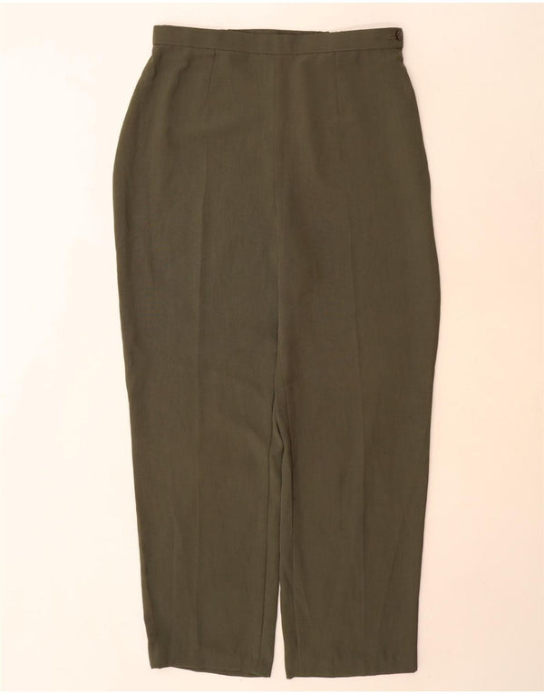 Pantaloni casual a vita alta da donna Marks & Spencer UK 16 Large W32 L30 Verde