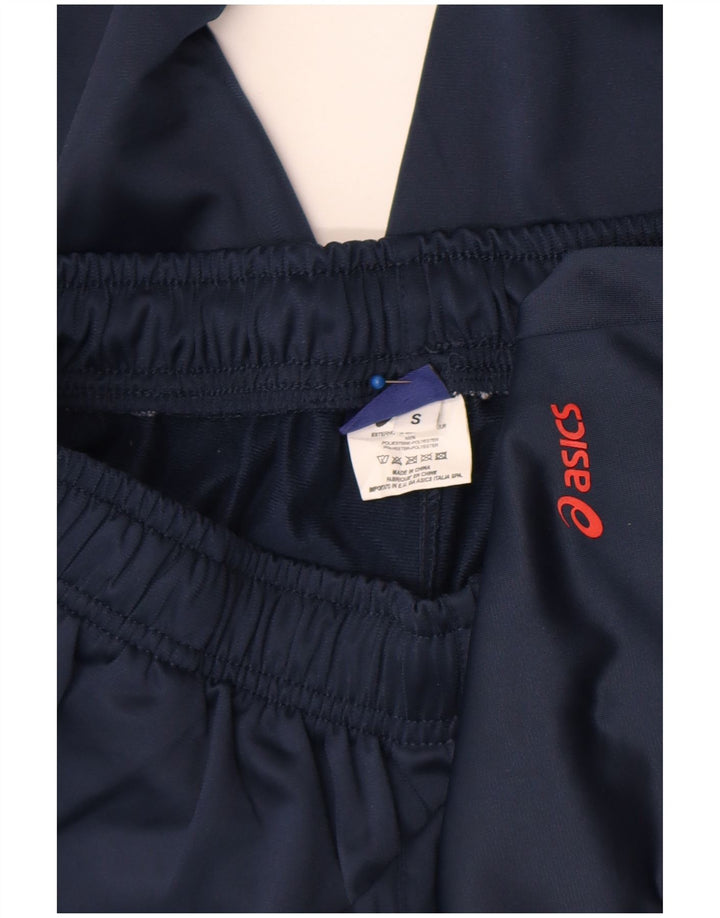 Pantaloni da tuta da uomo Asics piccoli in poliestere blu navy