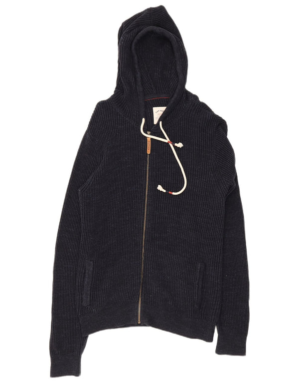 Maglione cardigan con zip intera e cappuccio da uomo Fat Face, grande blu navy screziato