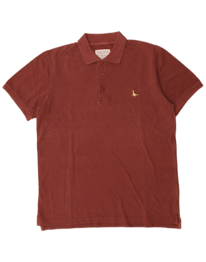 Polo da uomo Jack Wills in cotone marrone medio