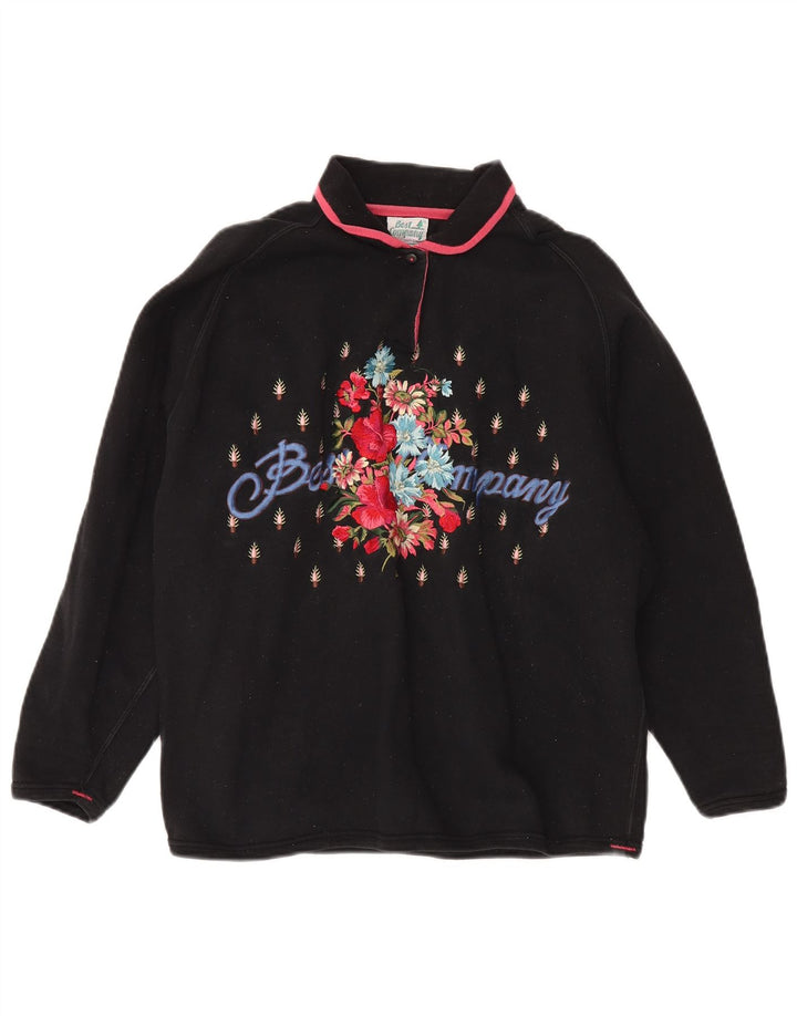 BEST COMPANY Felpa con grafica oversize da donna UK 16 Large Nero