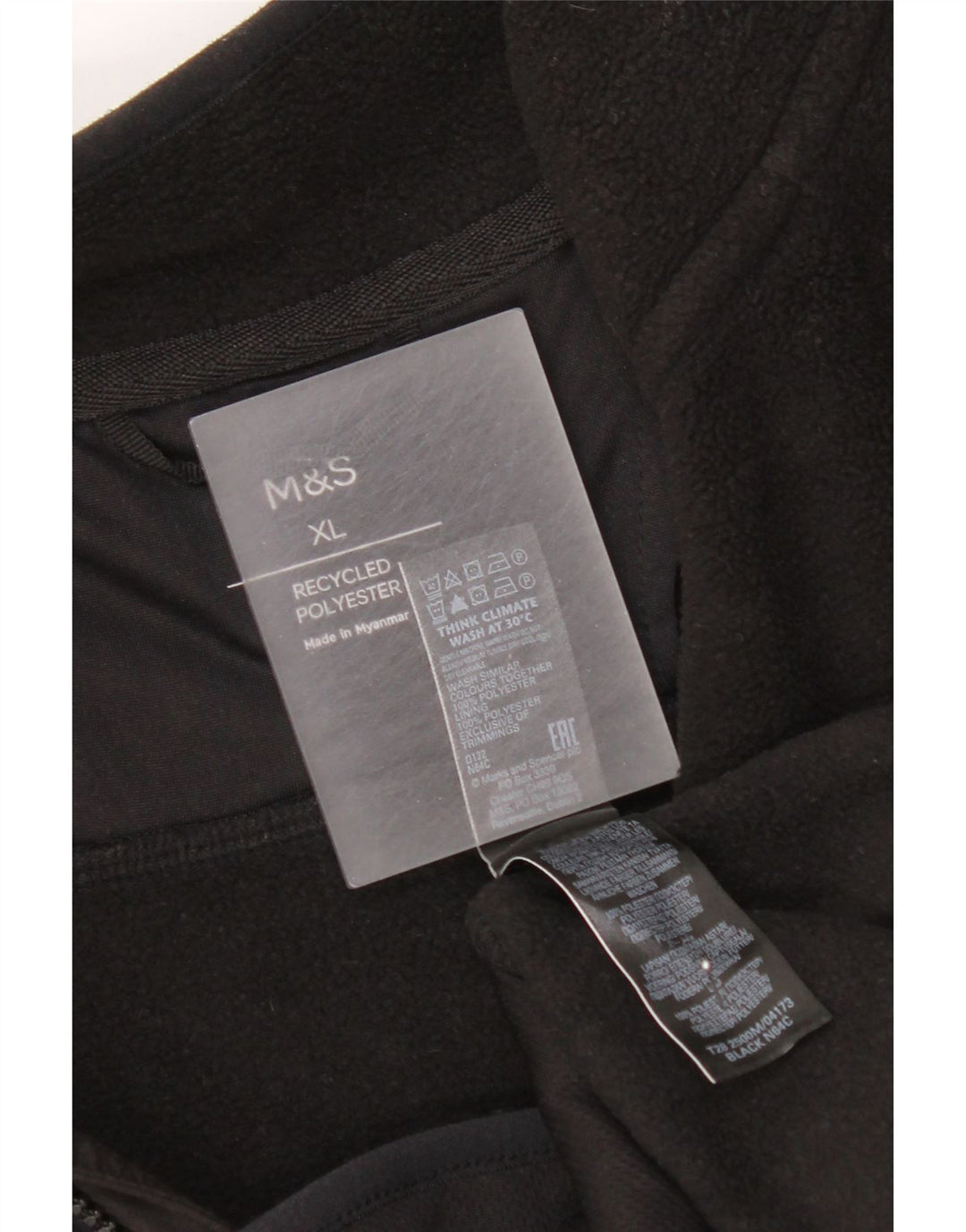 Giacca in pile da uomo Marks & Spencer UK 42 XL poliestere nero