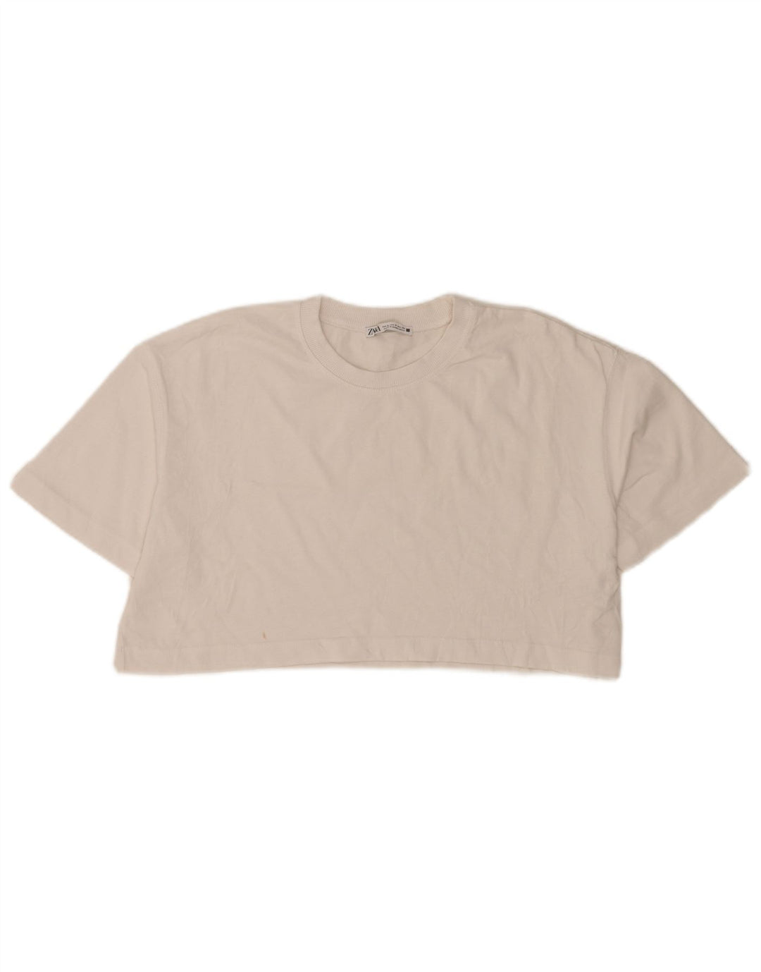 T-shirt corta oversize da donna Zara UK 10 piccola in cotone bianco