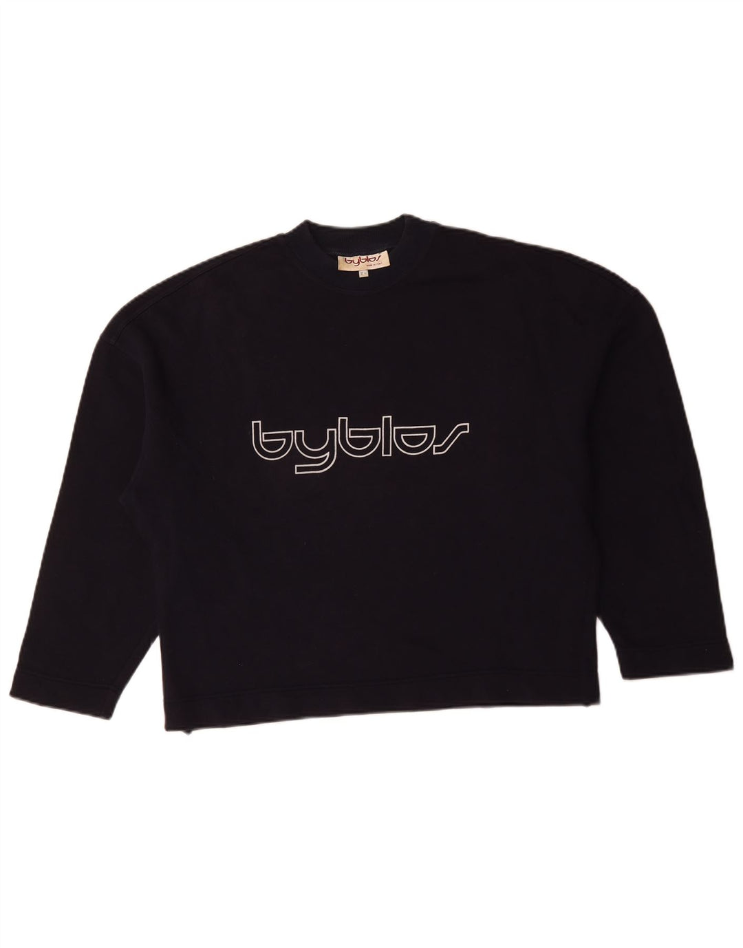 Byblos Donna Felpa Corta Oversize Maglione US 8 Medio Blu Navy