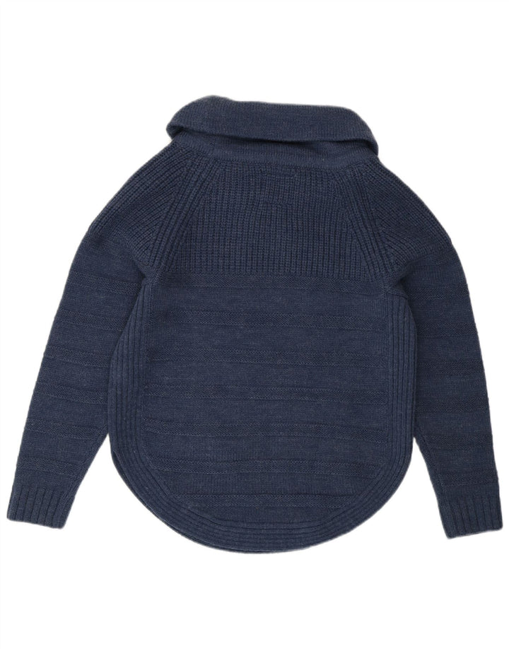 Maglione maglione oversize da donna Mantaray con collo alto UK 10 piccolo blu navy