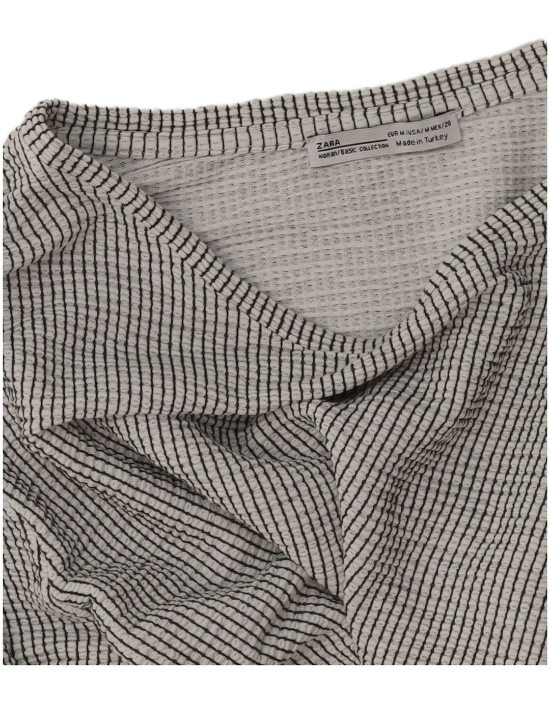 Top corto da donna Zara a maniche lunghe UK 14 grigio medio gessato