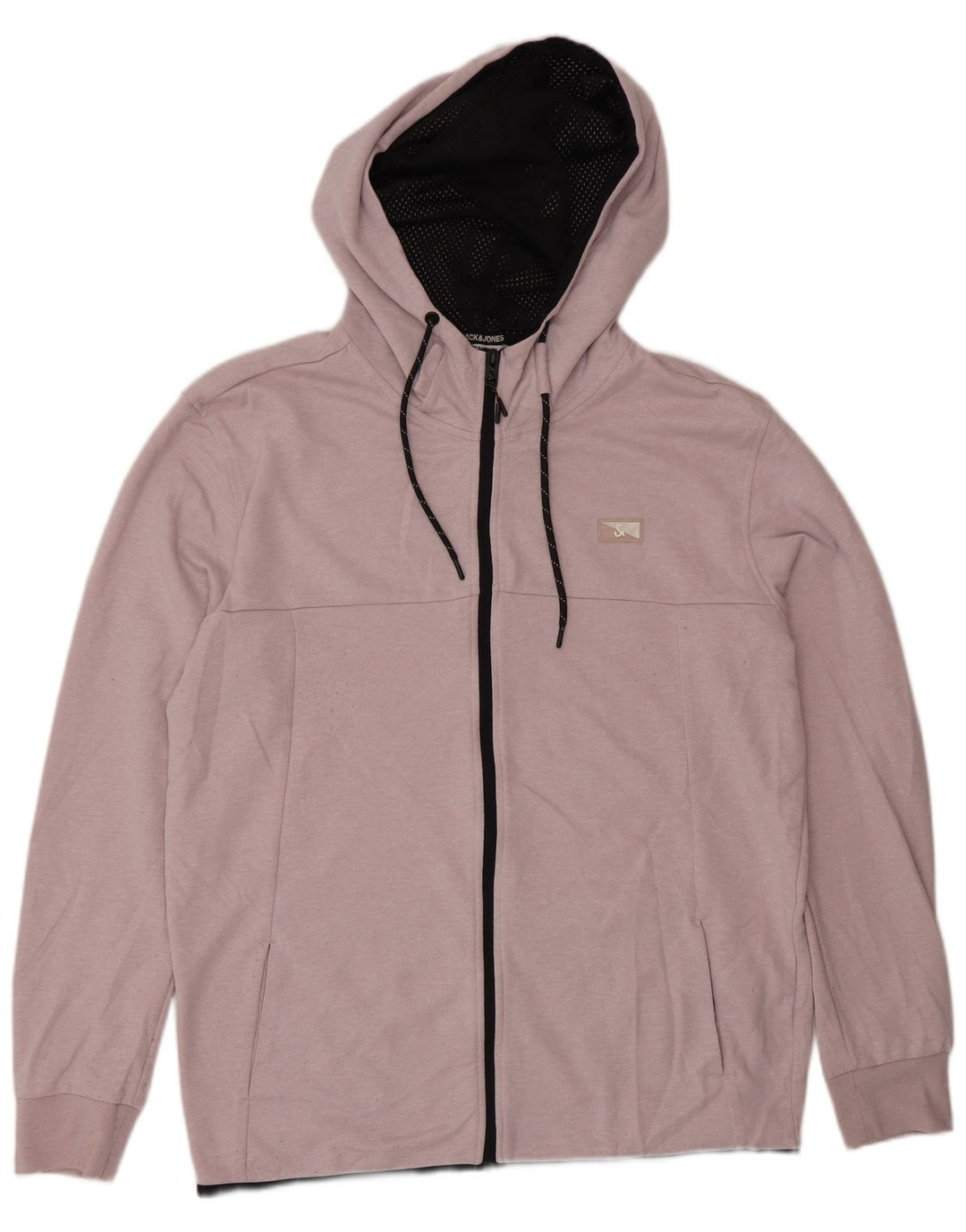 Maglione con cappuccio e zip da uomo Jack & Jones grande rosa in poliestere
