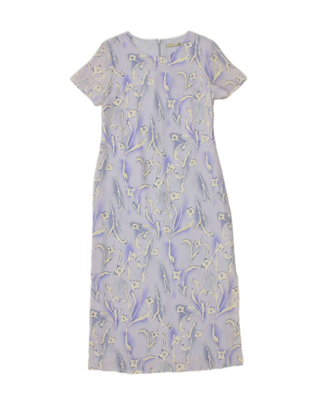 VINTAGE Womens Maxi Dress UK 10 Small Blue Floral Polyester Vintage Vintage and Second-Hand Vintage from Messina Hembry 