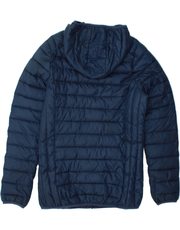 ELLESSE Womens Hooded Padded Jacket UK 10 Small Navy Blue Polyester Vintage Ellesse and Second-Hand Ellesse from Messina Hembry 