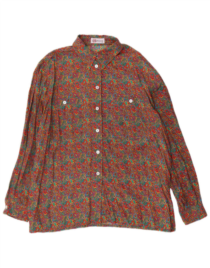 BIANCA Camicia da donna vestibilità ampia camicetta EU 42 grande Paisley multicolore