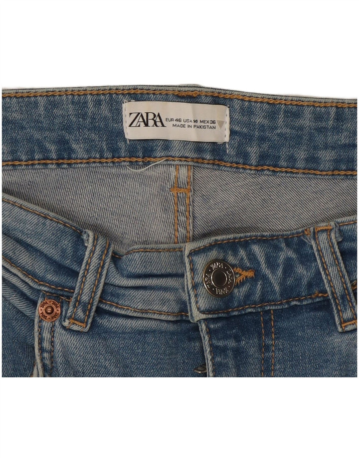 Jeans corti da donna Zara EU 46 XL W36 L25 Blu