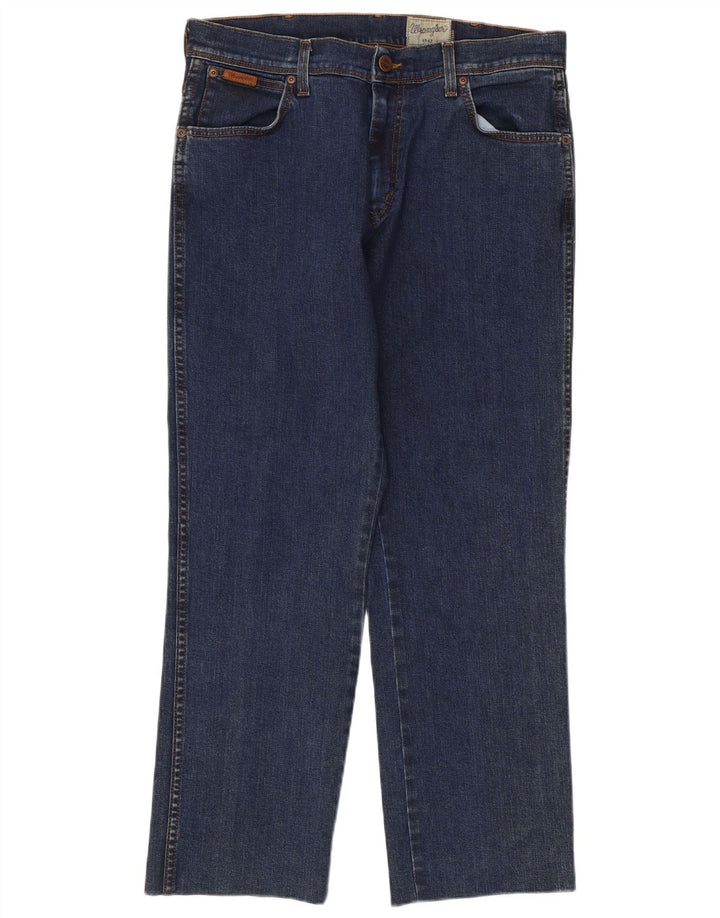 Jeans dritti da uomo Wrangler Texas W34 L26 cotone blu navy