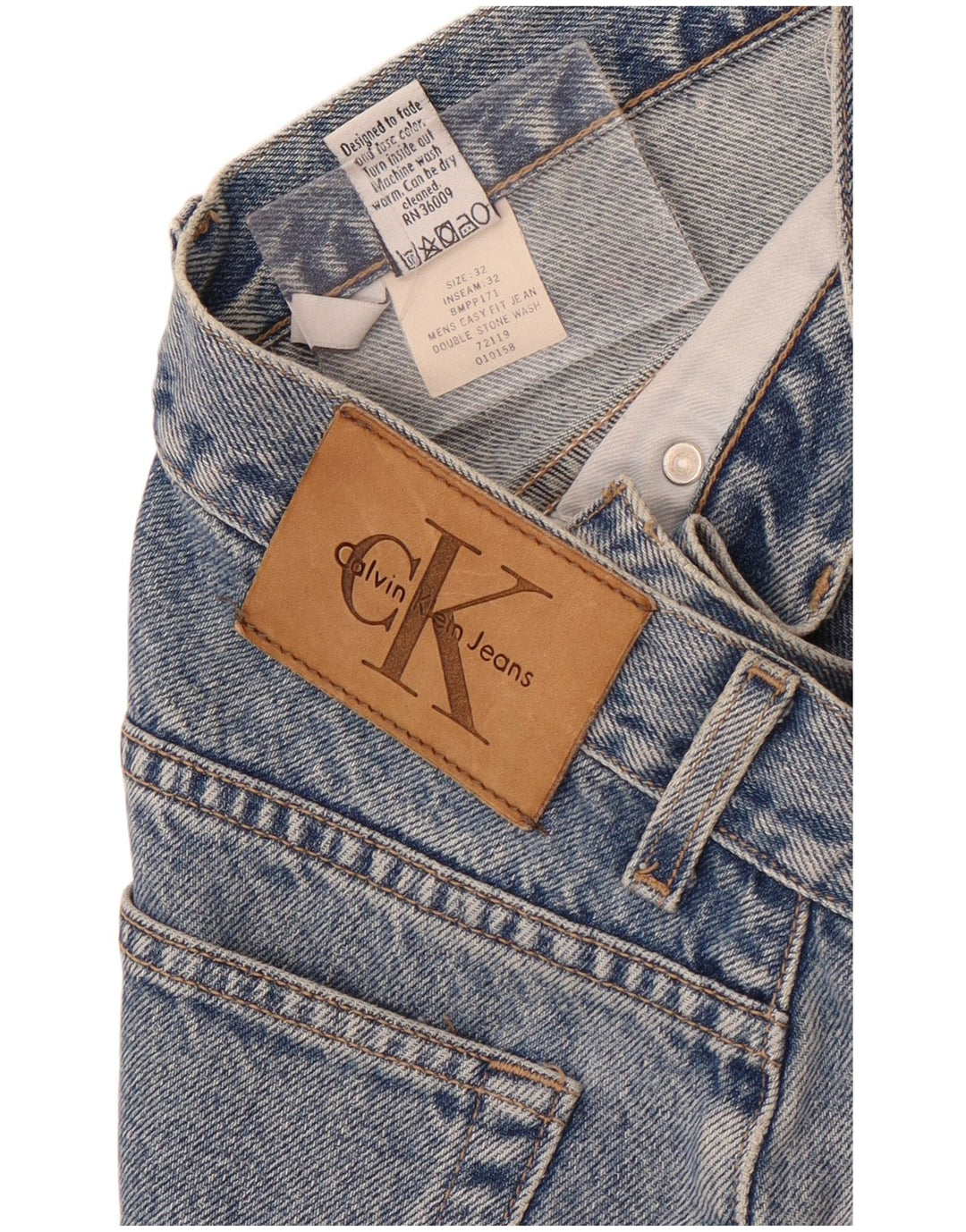 Jeans slim da uomo Calvin Klein W32 L28 cotone blu