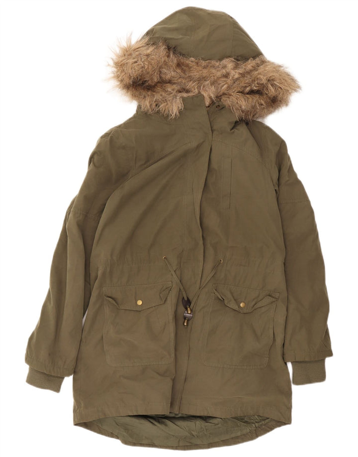Giacca Parka Sherpa con cappuccio da donna Oasis UK 14 Poliestere verde medio