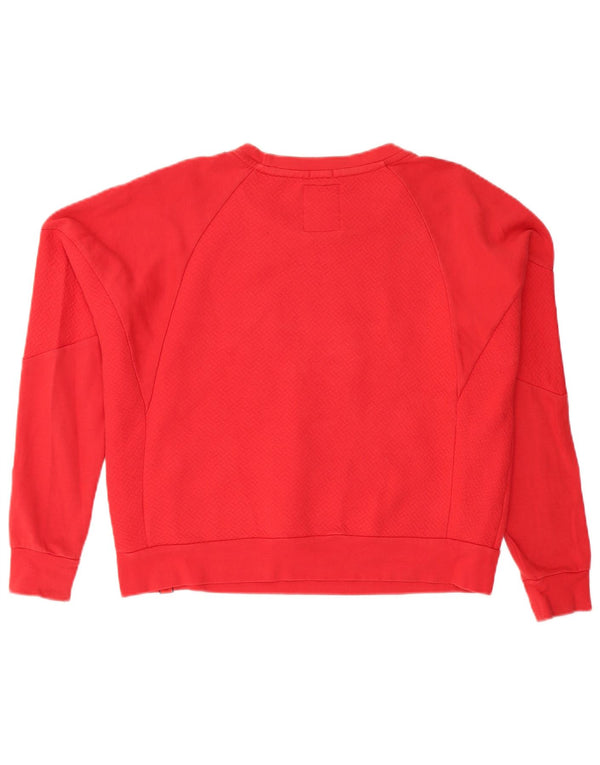 Felpa oversize con grafica da donna Superdry, maglione UK 10, piccolo cotone blu