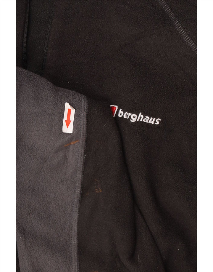 Maglione in pile da uomo Berghaus con zip e collo, grande, in poliestere color block nero