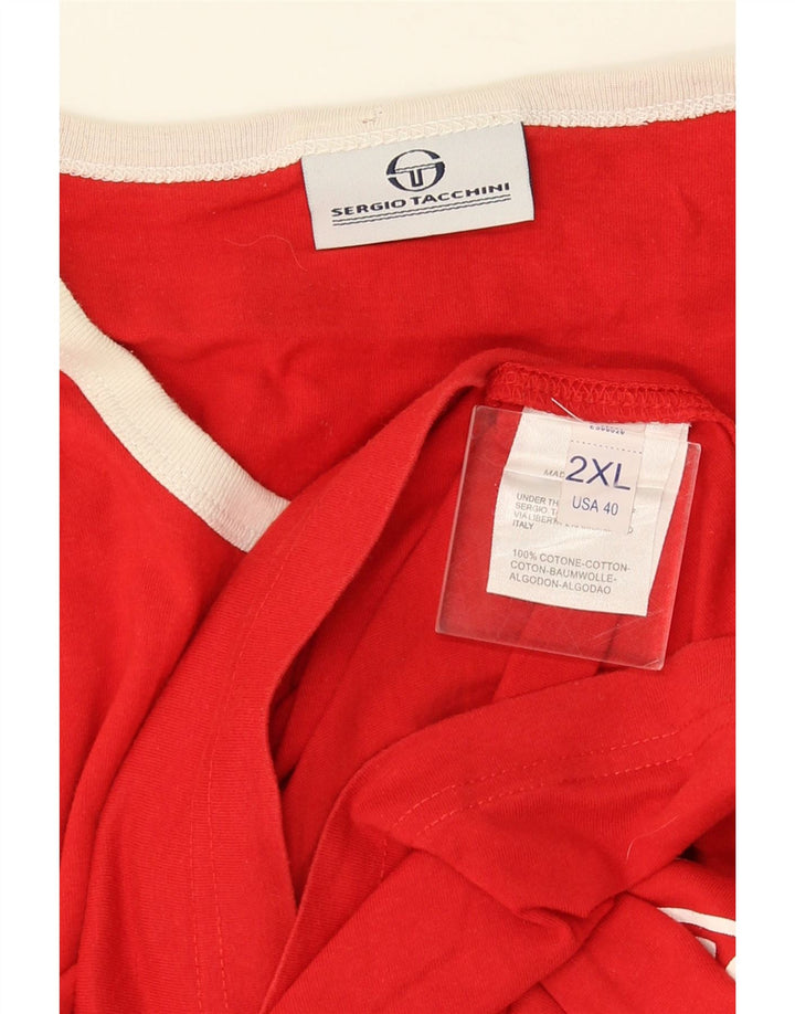 T-shirt grafica da uomo Sergio Tacchini Top 2XL cotone rosso