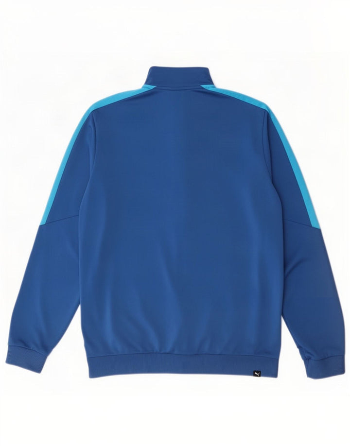 Giacca da tuta da ragazzo Puma 15-16 anni in poliestere color block blu
