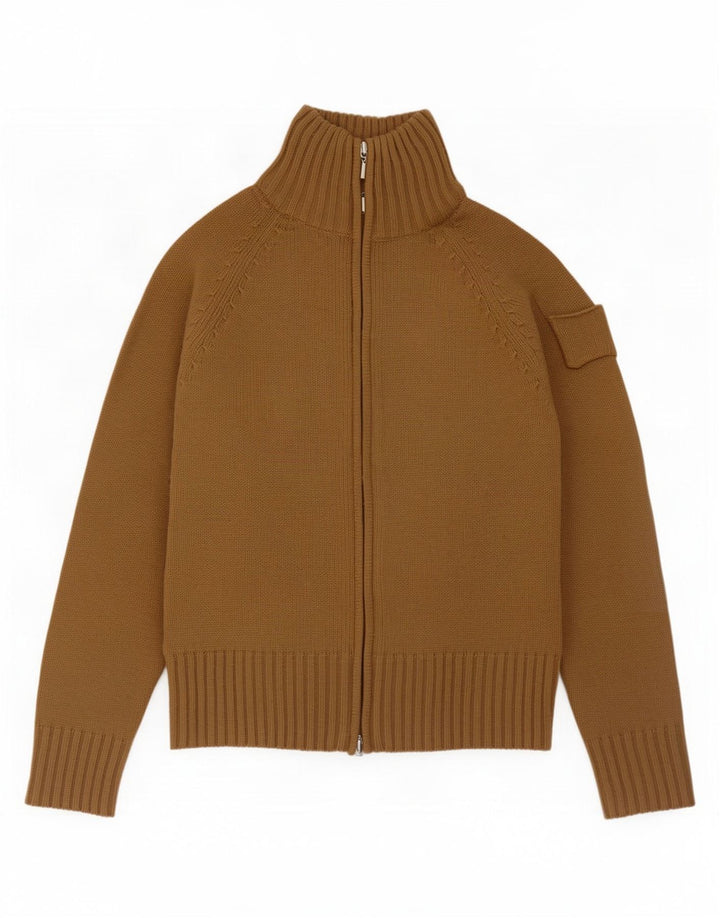Maglione cardigan da donna Zara UK 12 Acrilico kaki medio