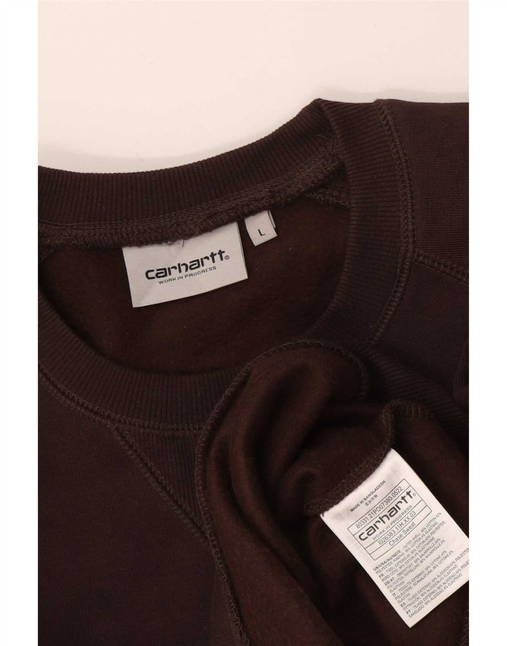 Felpa da uomo Carhartt maglione grande in cotone marrone
