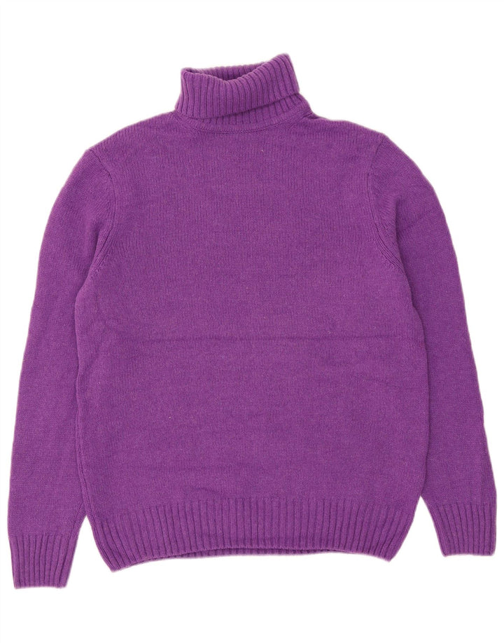 Maglione maglione a collo alto da donna Zara UK 14 Lana viola medio