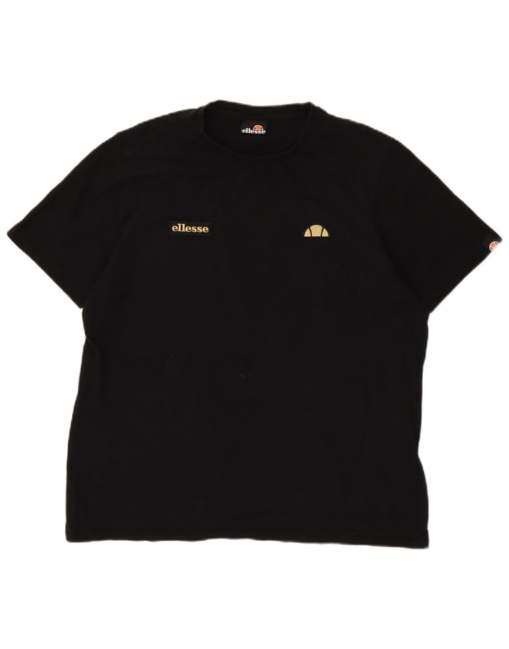 T-shirt da uomo Ellesse Top grande in cotone nero