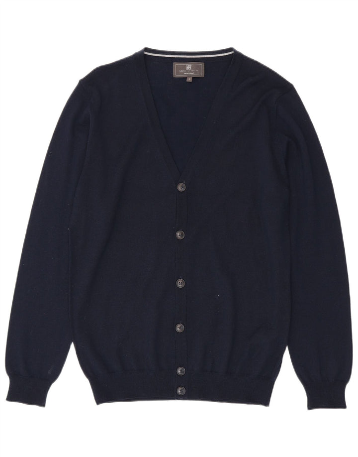 Maglione cardigan da uomo Marks & Spencer piccolo acrilico blu navy