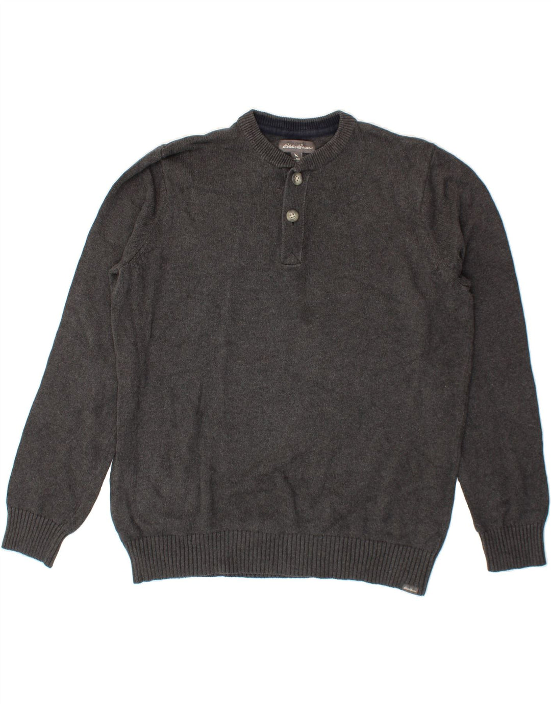 EDDIE BAUER Mens Crew Neck Jumper Sweater 2XL Grey Cotton Vintage Eddie Bauer and Second-Hand Eddie Bauer from Messina Hembry 