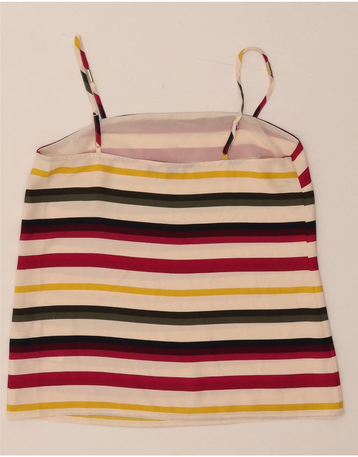 Canottiera corta da donna Oasis UK 10 piccola in poliestere a righe multicolore