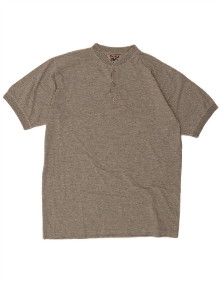 T-shirt da uomo vintage Top 2XL cotone chiazzato grigio