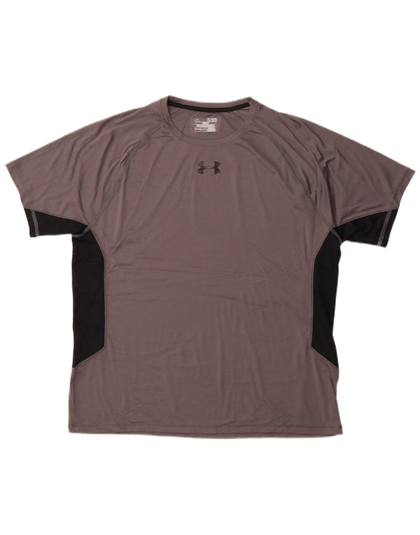 T-shirt Heat Gear da uomo UNDER ARMOUR Top XL poliestere color block grigio