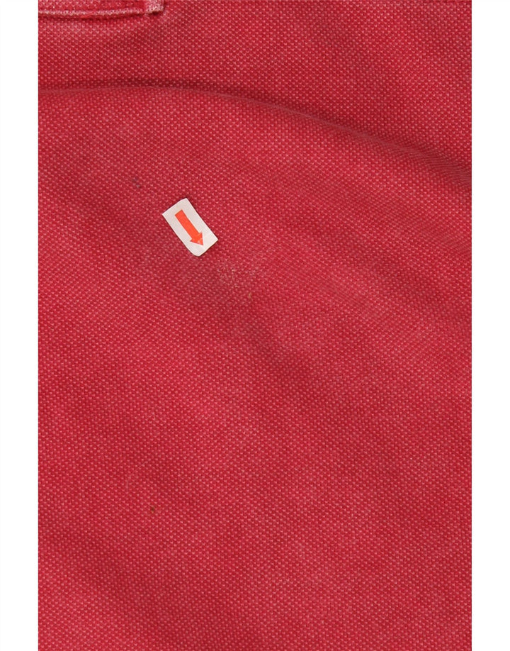 Crew Clothing Polo da rugby da uomo con zip e collo in cotone rosso medio
